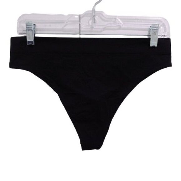 NEW Lauren Ralph Lauren Seamless Stretch Jersey Thong Underwear Size L Black - Picture 1 of 6